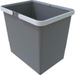 Elletipi Plastový koš s rukojeťmi BIG, 15 L, šedý, 28 x 22,5 x 30 cm
