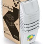 Prosperplast Sortibox sada 4 košů na tříděný odpad 4 × 20 l, světle šedá